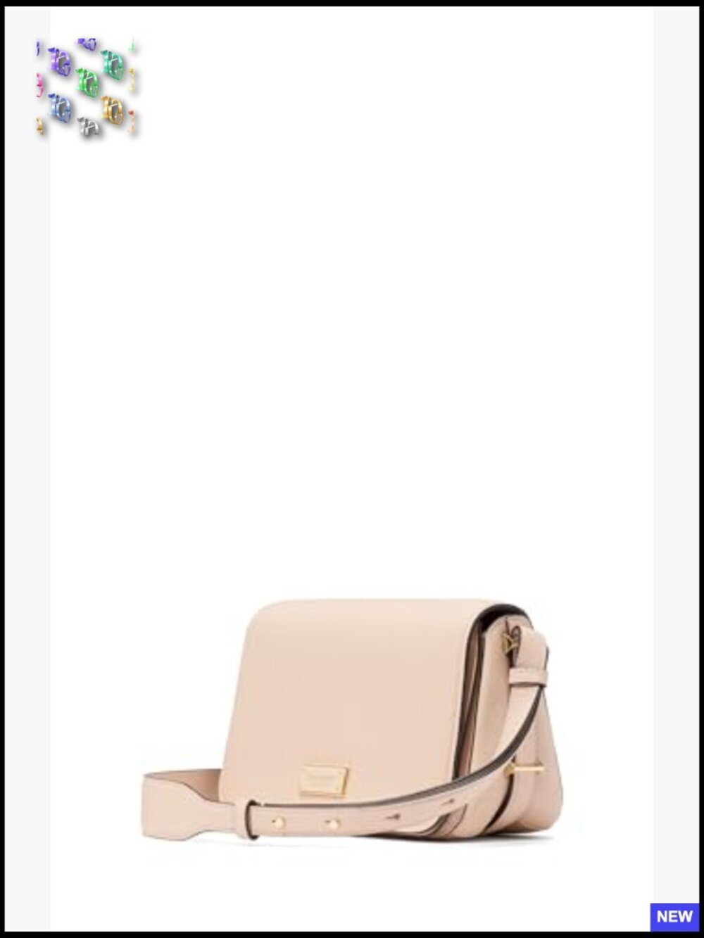 Pebbled Leather Crossbody Bag Chic Minimal Elegant Small Flap Saddle Silhouette - Picture 2 of 4